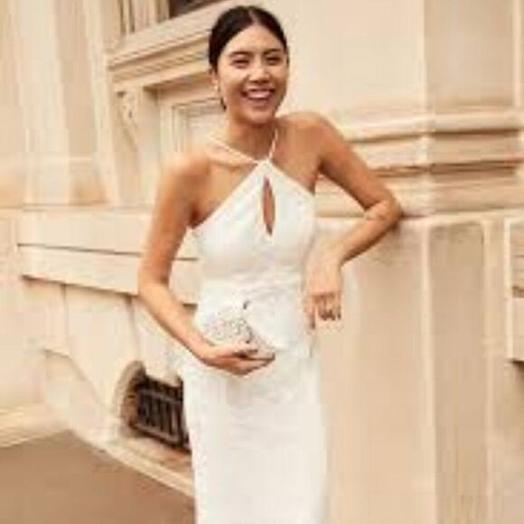 DB Studio Stretch Lace Halter Neck Gown - Picture 12 of 13